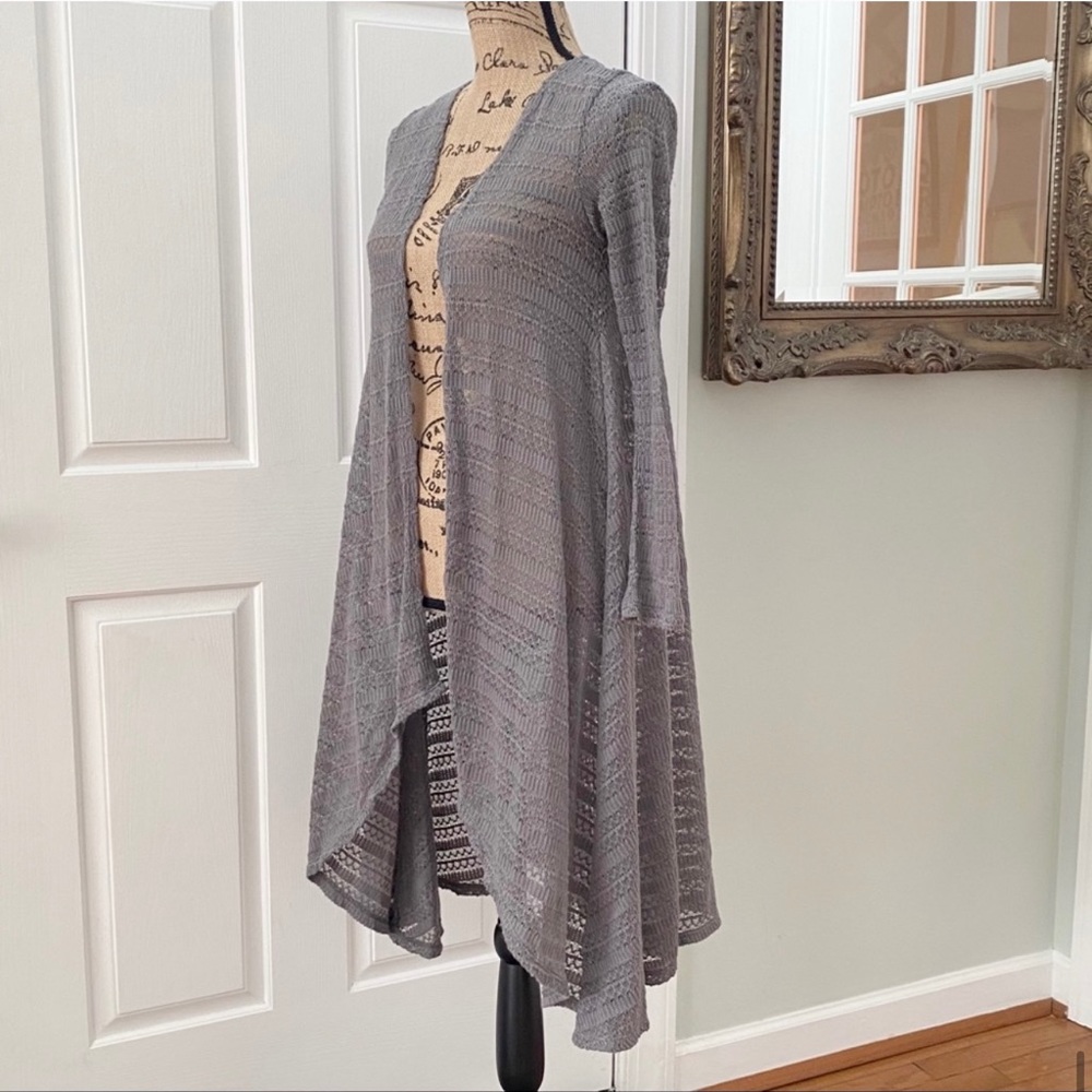 Aeropostale Grey Long Sleeve Open Duster Size S